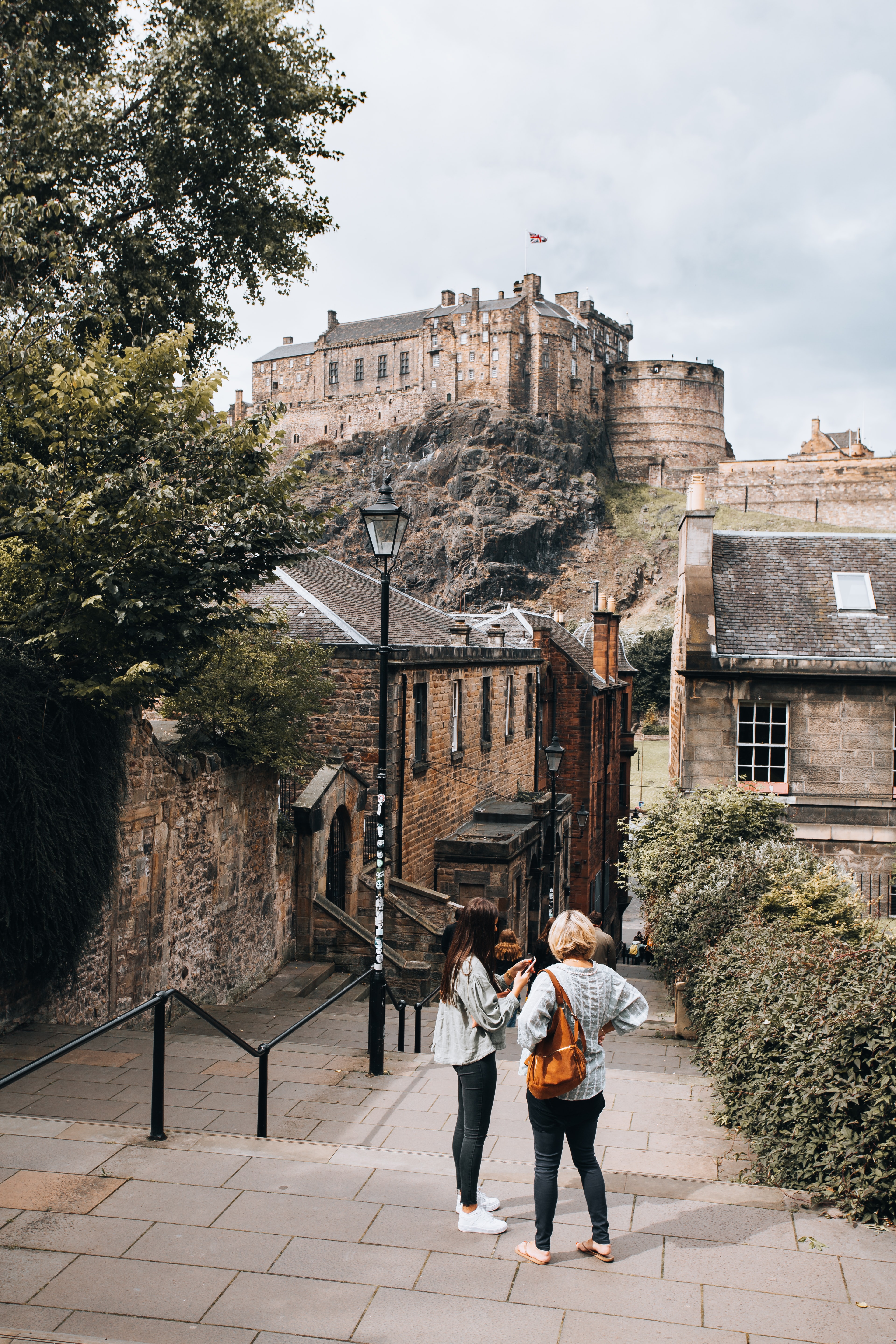 Edinburgh Castle framed by The Vennel steps