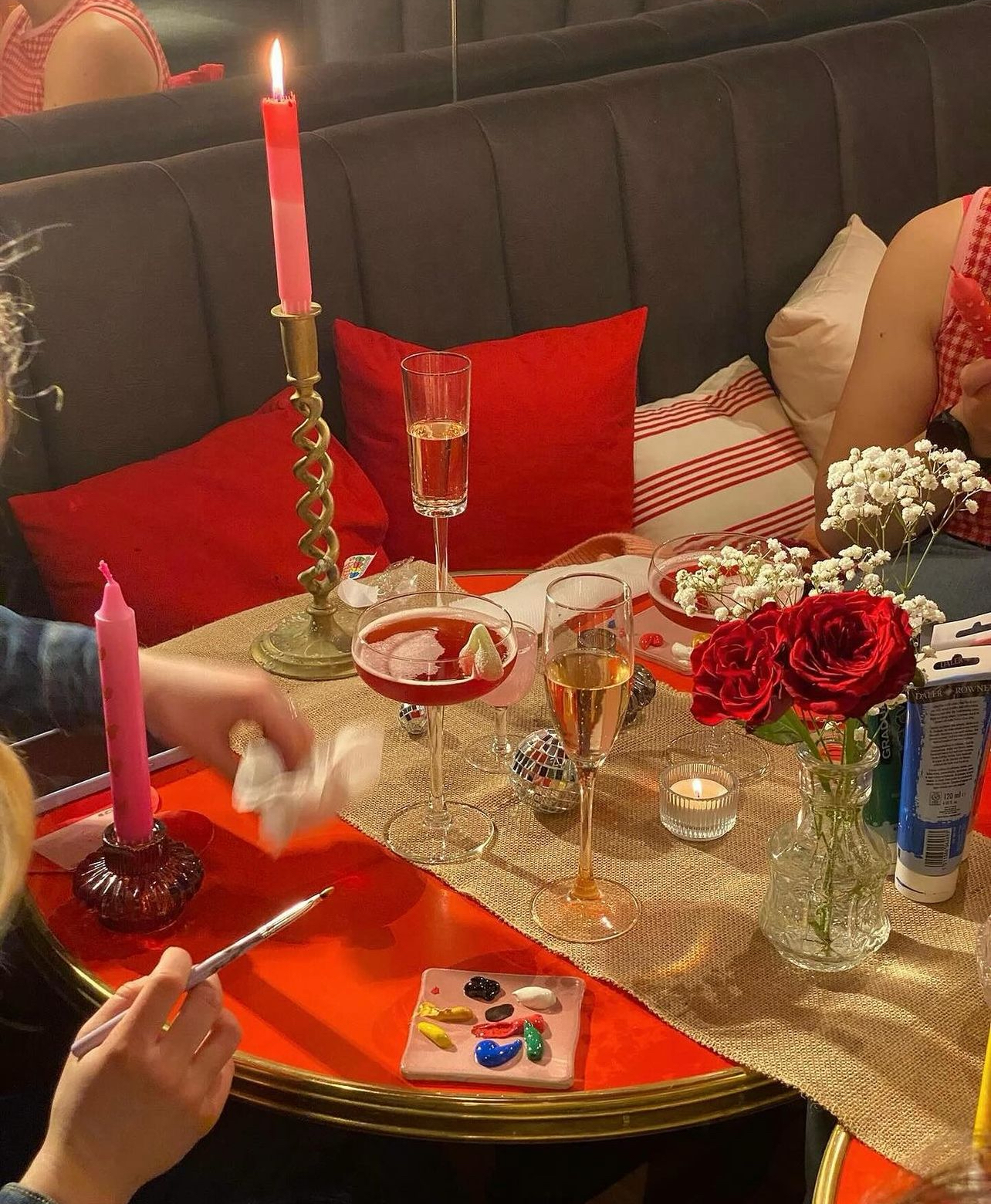 Candle painting and cocktail shaking hen party