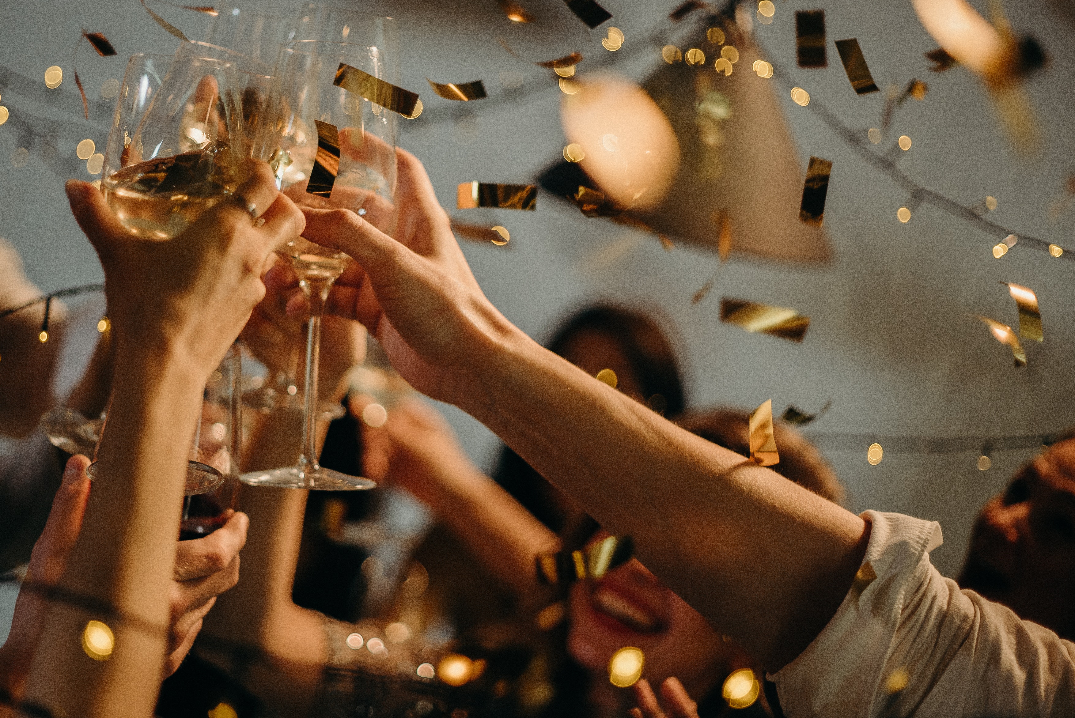 Classy hen party afternoon tea with champagne and florals
