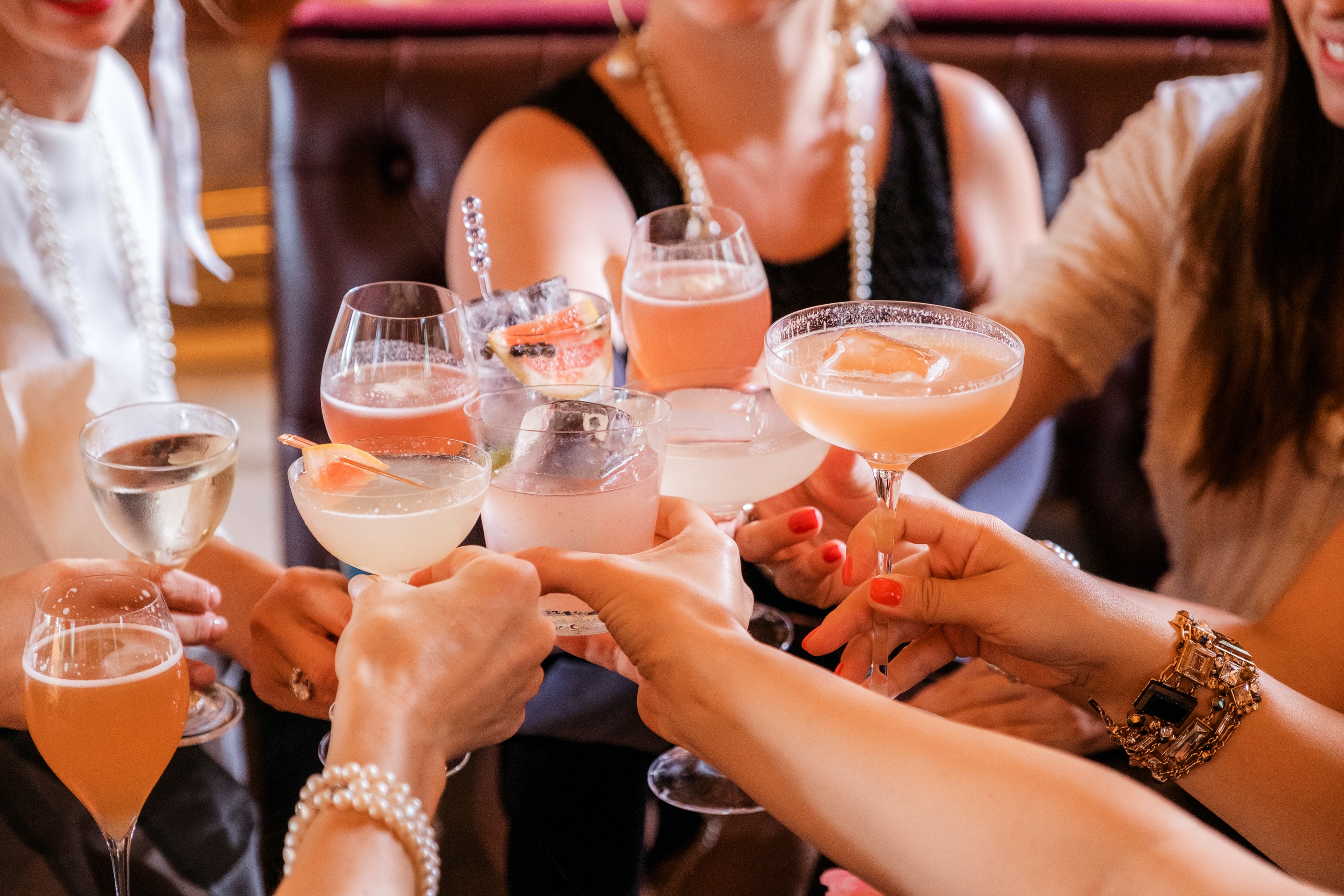 An elegant Edinburgh cocktail bar dressed up for a hen party